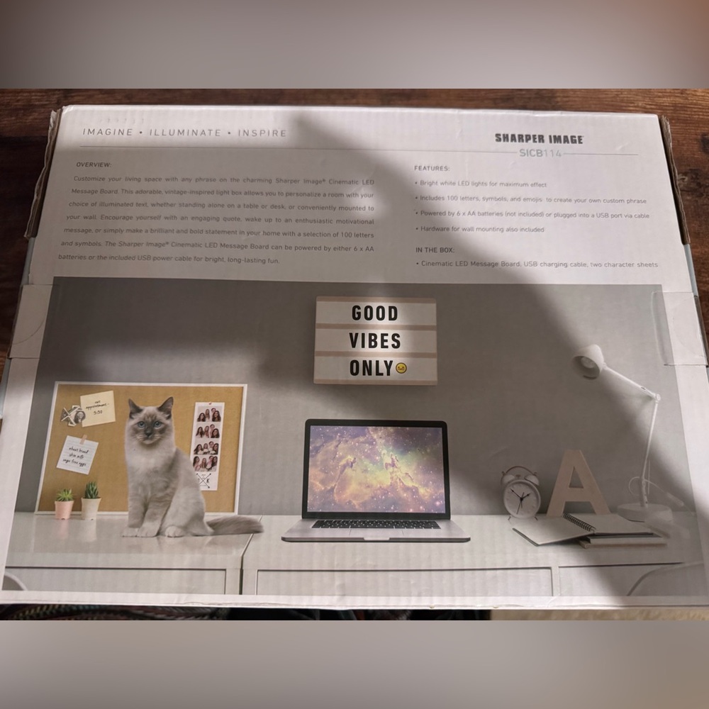 Sharper Image LED Message Board - Black and White - brand new - Picture 2 of 2
